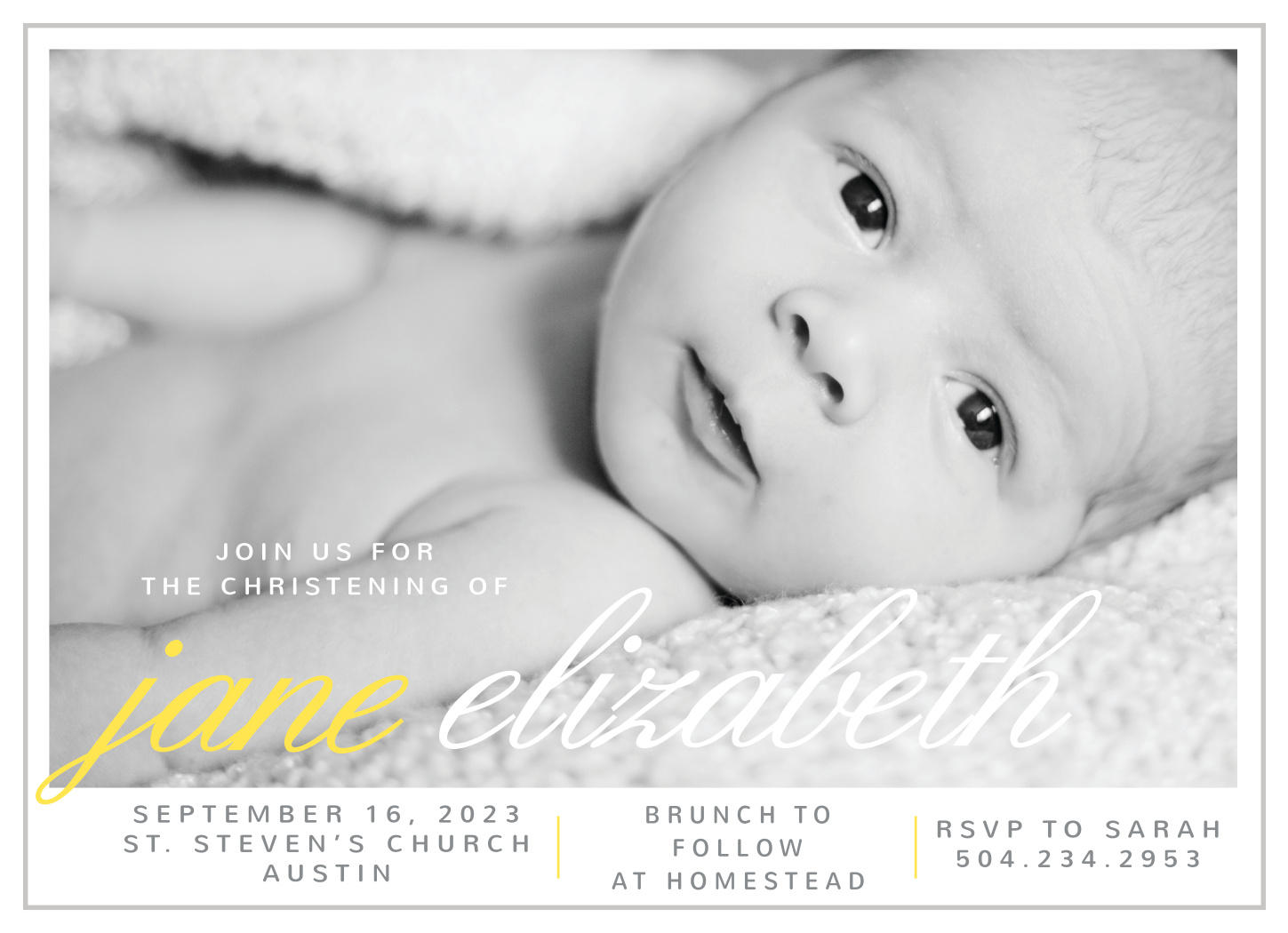 La Moderne Christening Invitations by Basic Invite