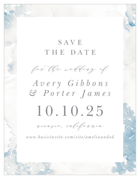 Be sure family and friends will mark their calendars for your wedding with our Floral Wash Save the Date Cards.