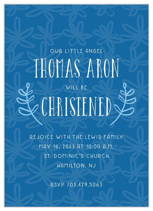 Create your cheerful christening or baptism invites with the Fun Flowers Boy Baptism Invitations.