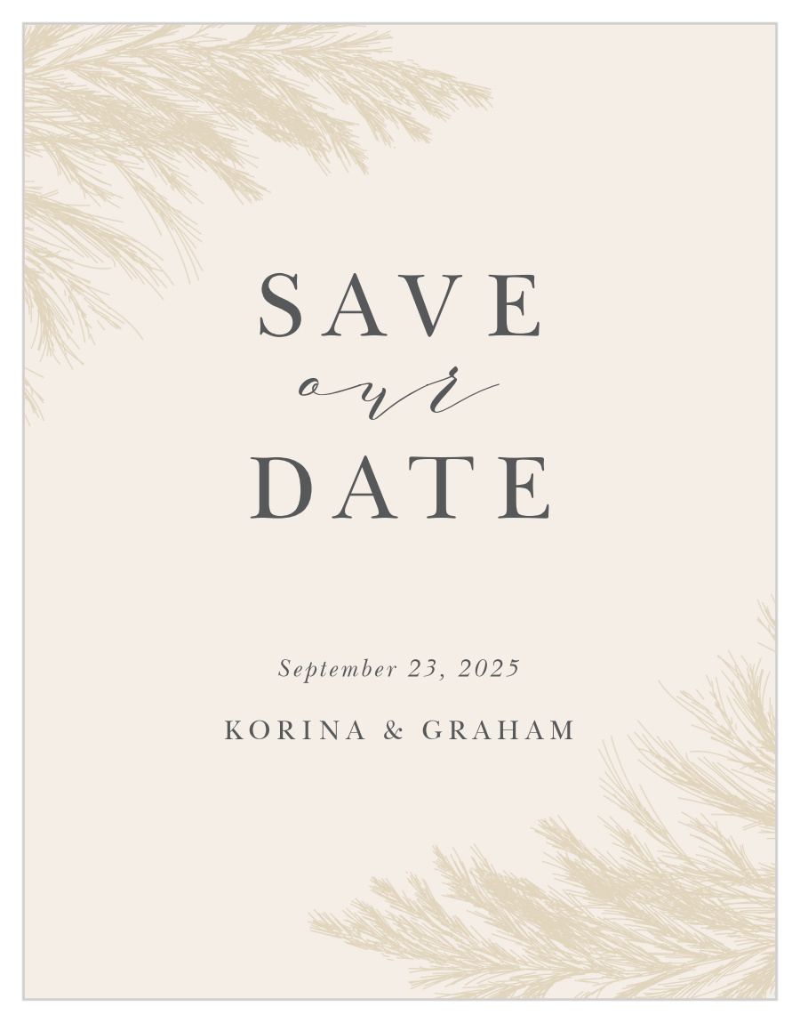 Pampas Boho Save The Date Cards By Basic Invite