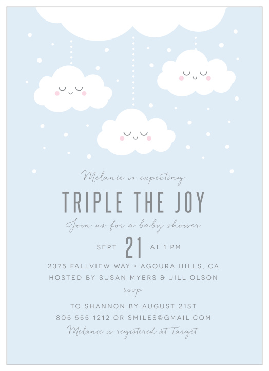 cloud baby shower invitations