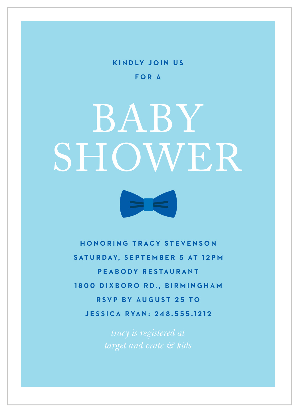 bow tie baby shower invitations