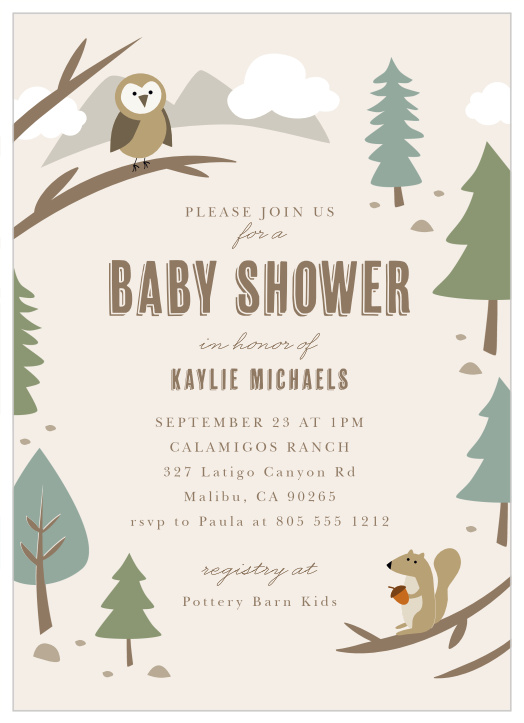 Our Woodland Forest Baby Shower Invitations are the whimsical invites you have been looking for!    