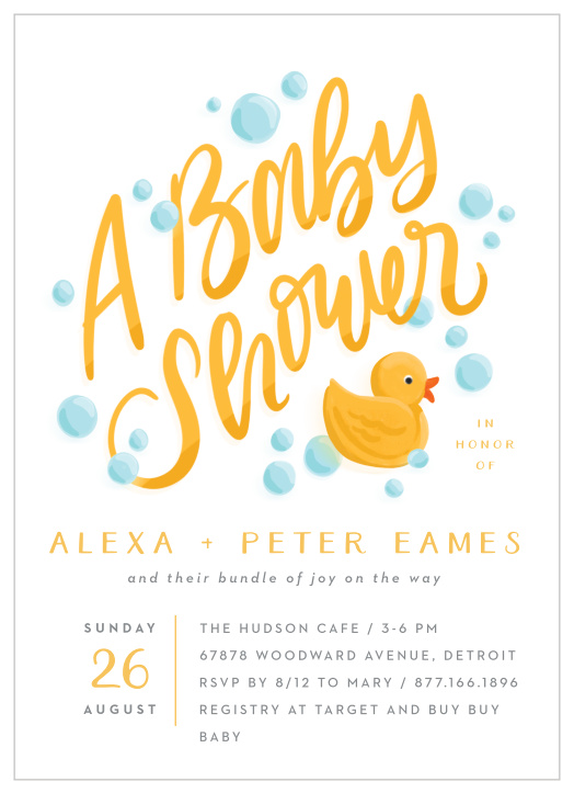 duck theme baby shower invitations