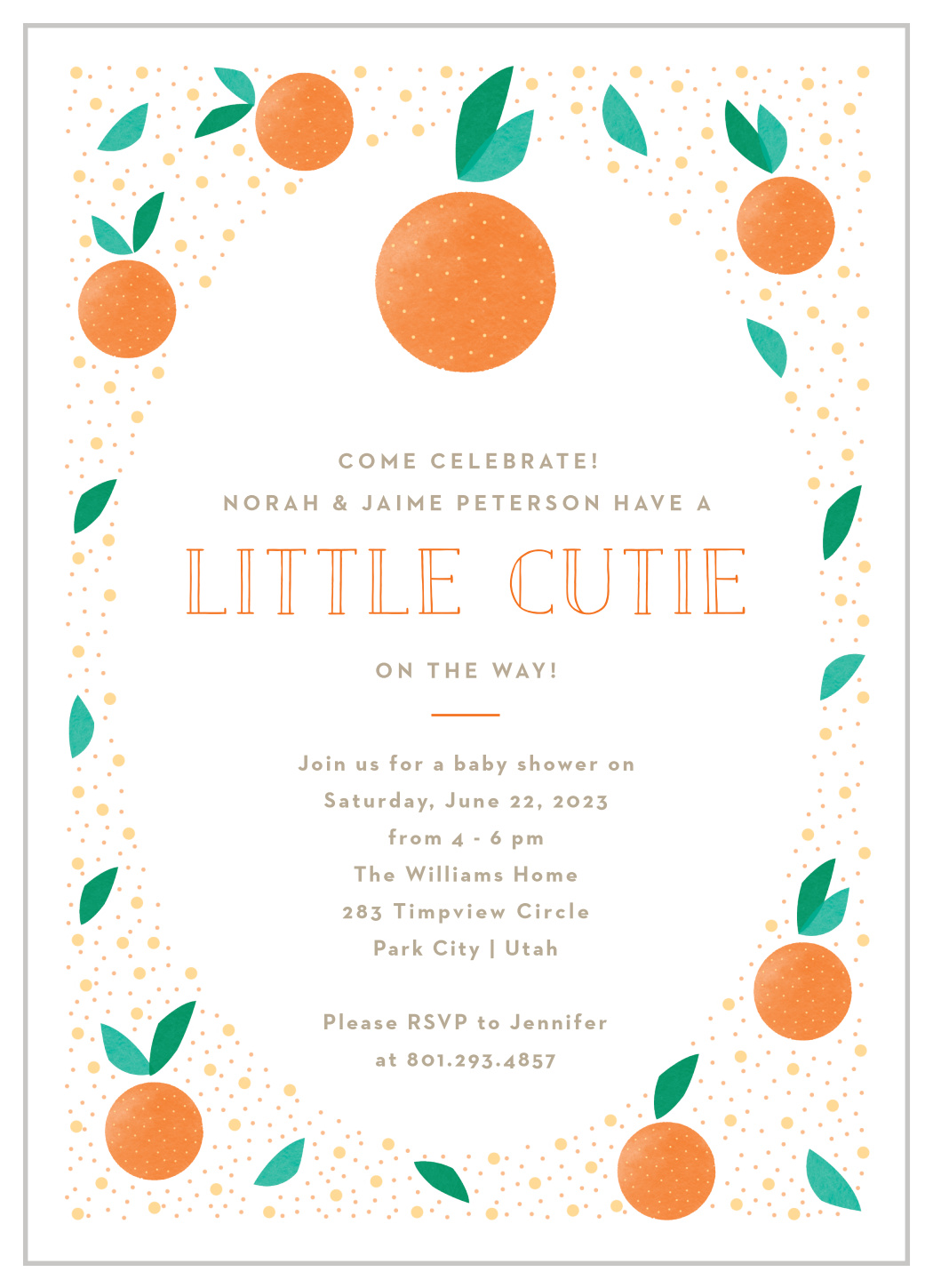 Little Cutie Baby Shower Invitation Gender neutral Baby Shower Invitation Virtual Baby Shower Invitation Cutie on the way