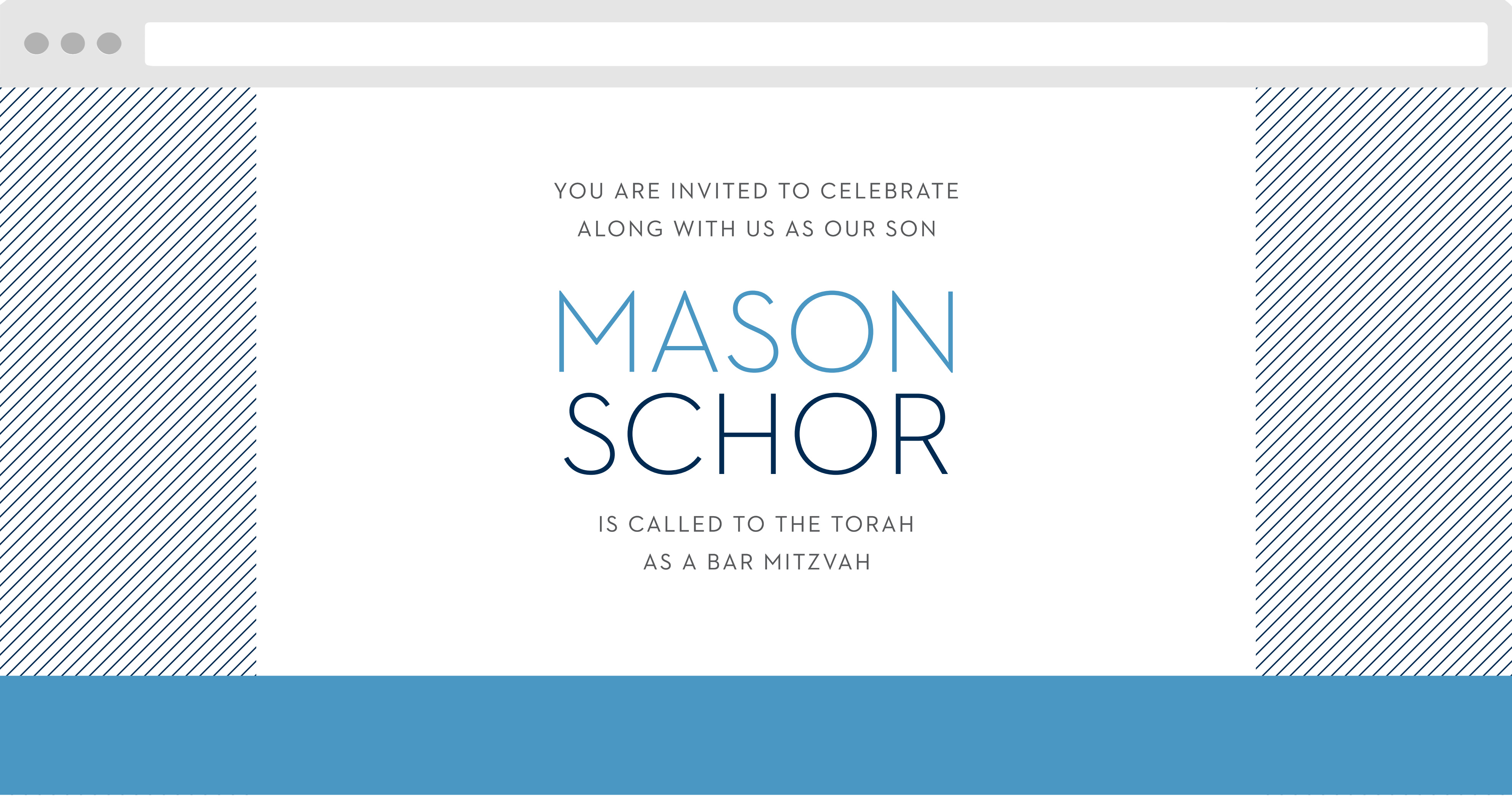Colorful Names Bar Mitzvah site by Basic Invite