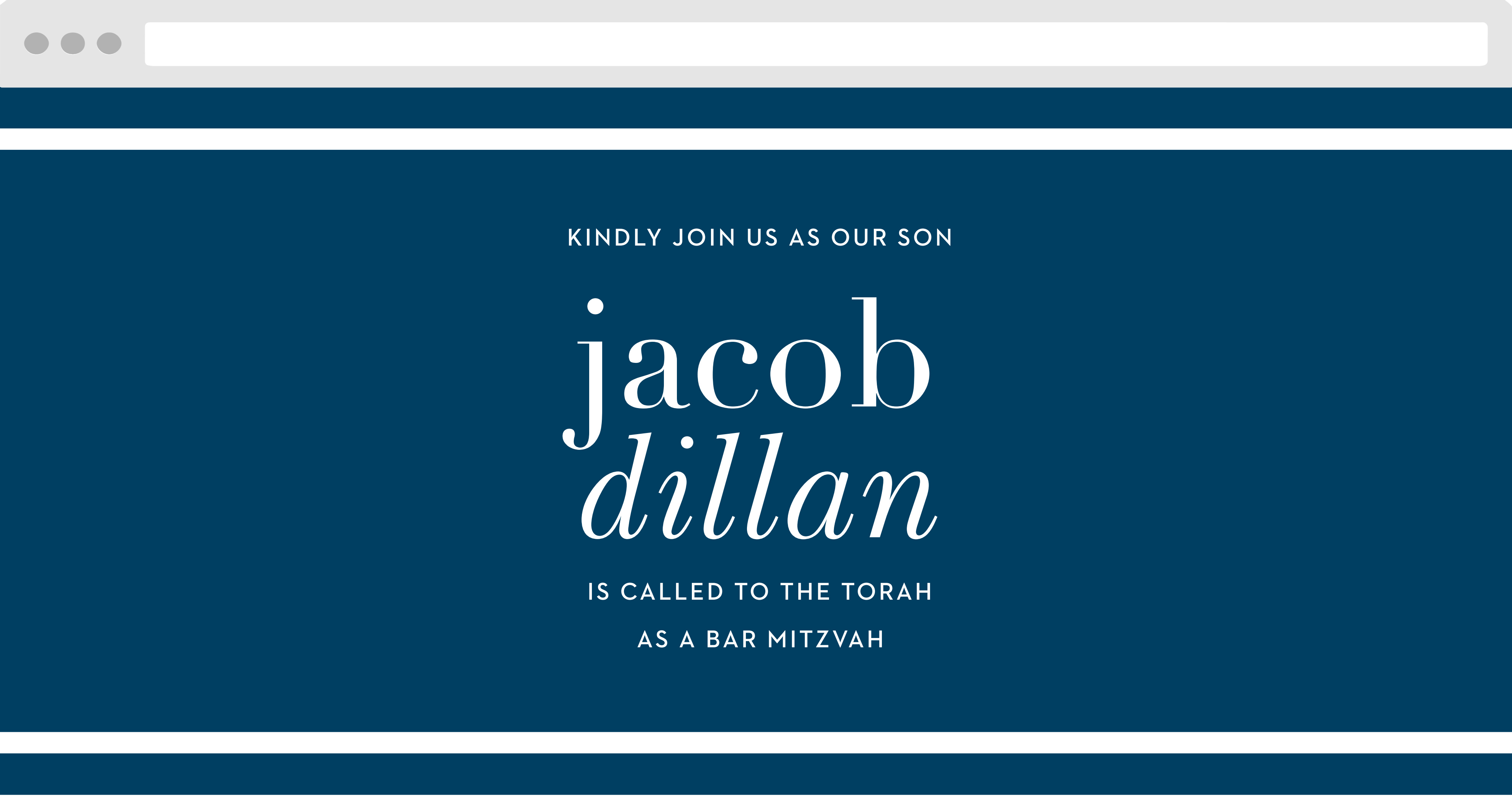 Bold Names Bar Mitzvah site by Basic Invite