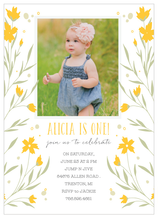 Our First Florals First Birthday Invitations are great for bringing family and friends together to celebrate your little one's special day.