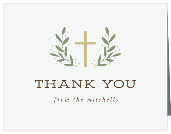 The support and presence of family and friends during these difficult times meant a lot to you, show them your appreciation with our Christian Cross Memorial Thank You Cards.