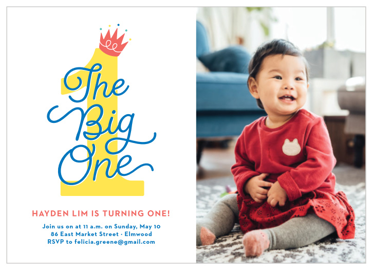 Use our The Big One First Birthday Invitations to begin officially crowning your child to a one-year-old!