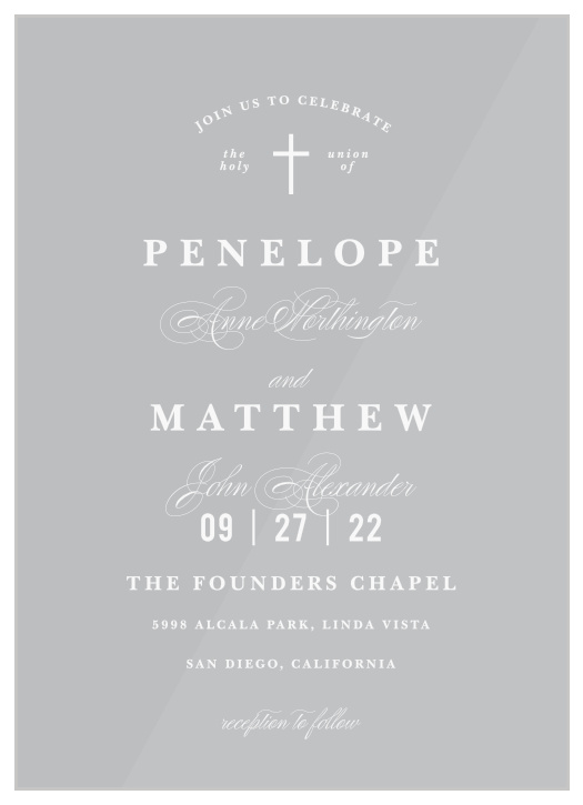 Clear Wedding Invitations, Transparent Wedding Invitations - Basic Invite