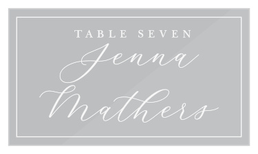 Family and friends will have no problem finding their seats at your wedding reception with our Delicate Devotion Clear Place Cards.