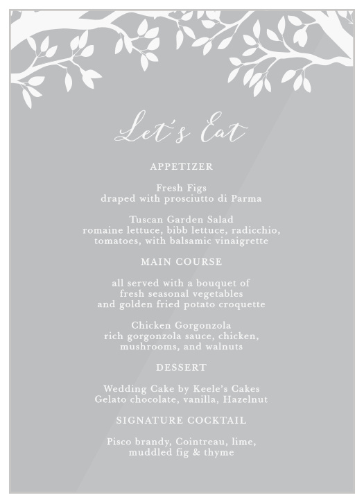 Wedding Menus | Design Your Menu Cards Instantly Online!