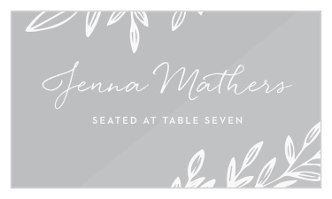 Family and friends will have no issue finding their seats for your reception with our Botanical Greenhouse Clear Place Cards.