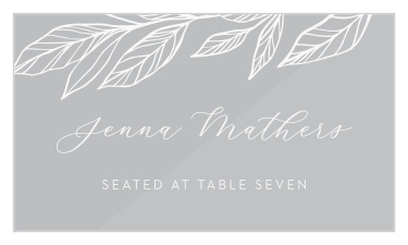 Share your wedding information with a touch of botanical beauty with our Wispy Leaves Place Cards.