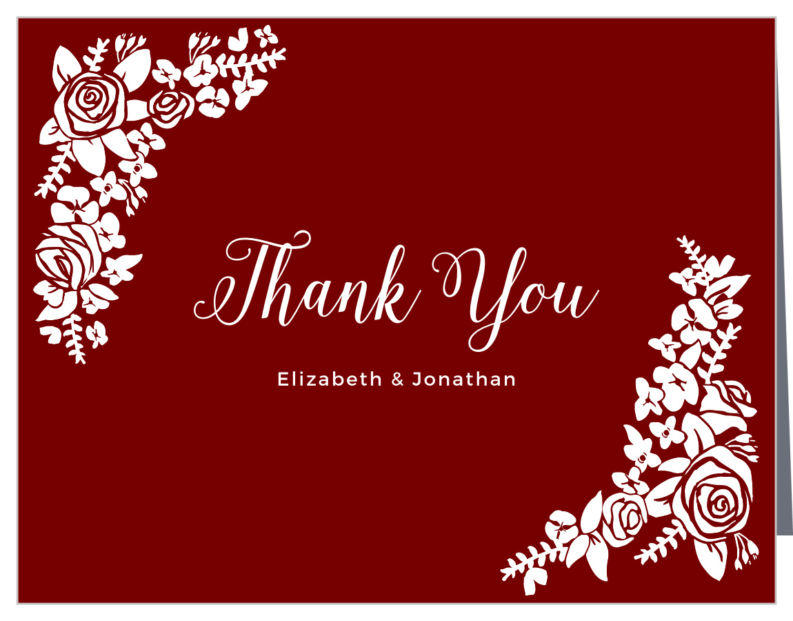 Botanical Corners Wedding Thank You Cards by Basic Invite