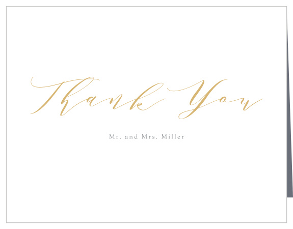 Show your appreciation for all of your family and friends' support during your big day, with our lovely Smooth Intrigue Wedding Thank You Cards!