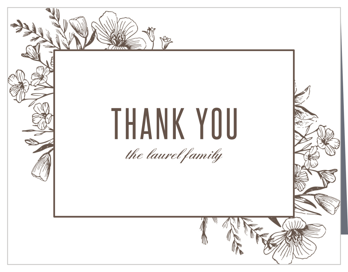 White Black Scroll Personalized Wedding Thank You Cards 