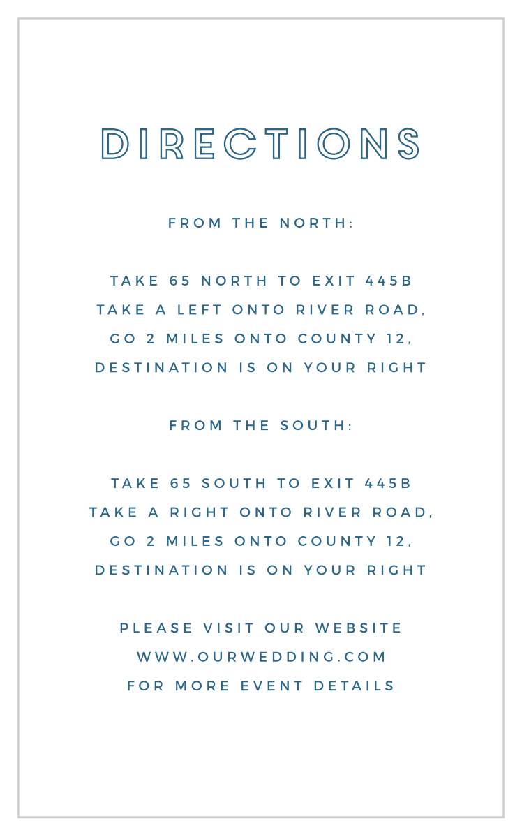 Modern Flora Direction Cards by Basic Invite