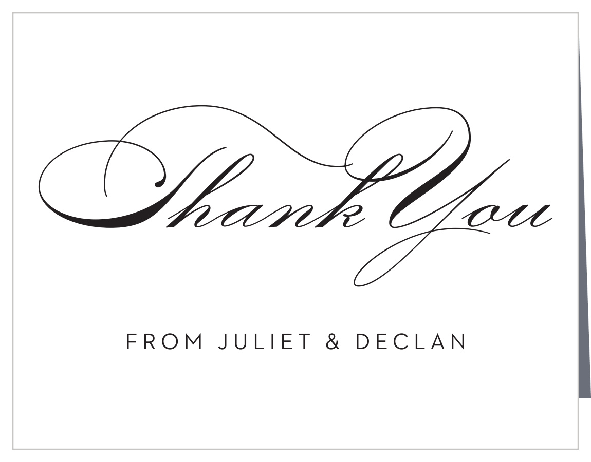 Classic Script Bridal Shower Thank You Cards by Basic Invite