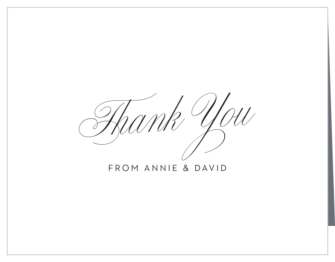Traditional Script Bridal Shower Thank You Cards by Basic Invite
