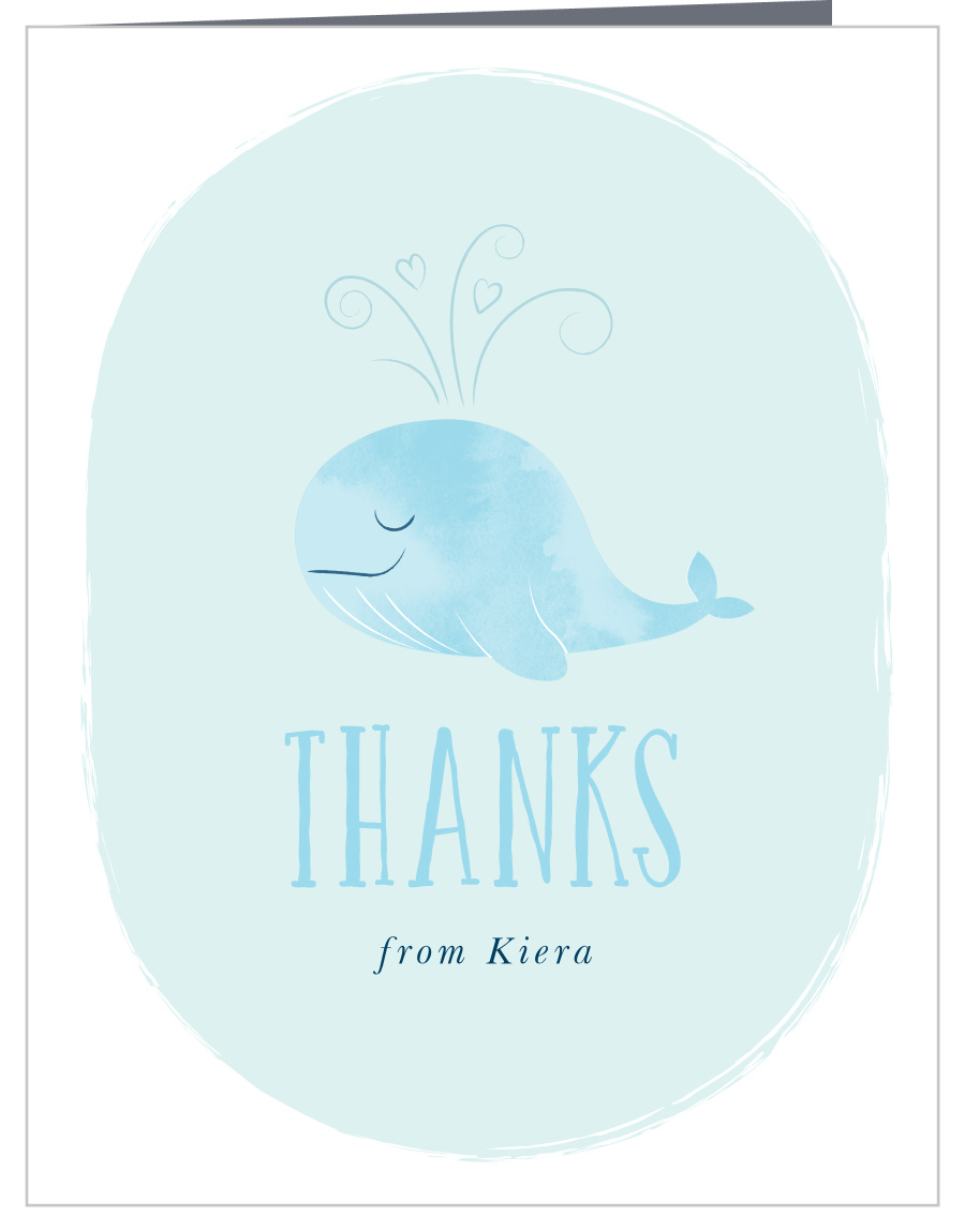 Whale Watching First Birthday Thank You Cards By Basic Invite