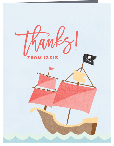 Pirate Ship Bunting Party Thank You Cards 