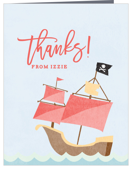 Pirate Ship Bunting Party Thank You Cards Pirate Ship Bunting Party Thank You Cards