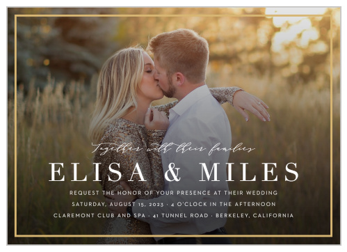 Bring your closest friends and family together to witness your union with our Opaque Photo Flair Wedding Invitations.