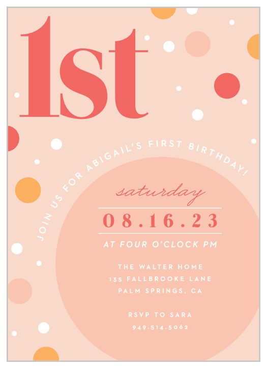 Get your guests ready for a blast with our Circle Sorbet First Birthday Invitations. 