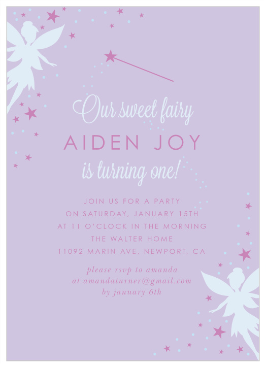 Make sure friends and family flutter on by for your little one's special day when you send out our Woodland Fairies First Birthday Invitations.