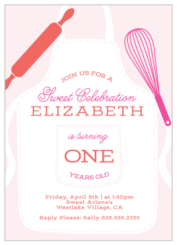 Celebrate your aspiring culinary artist with the Little Chef First Birthday Party Invitations.