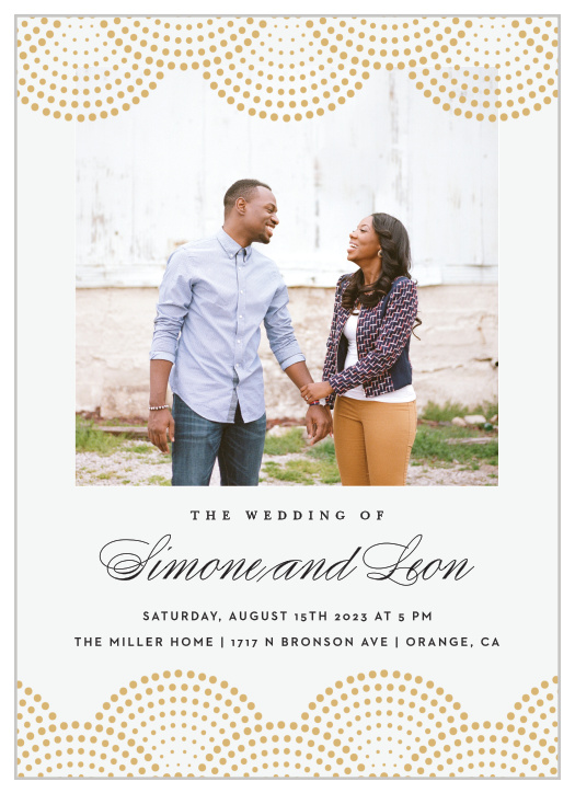 Surround yourself with family and friends on your special day when you send out our Dotted Devotion Wedding Invitations.