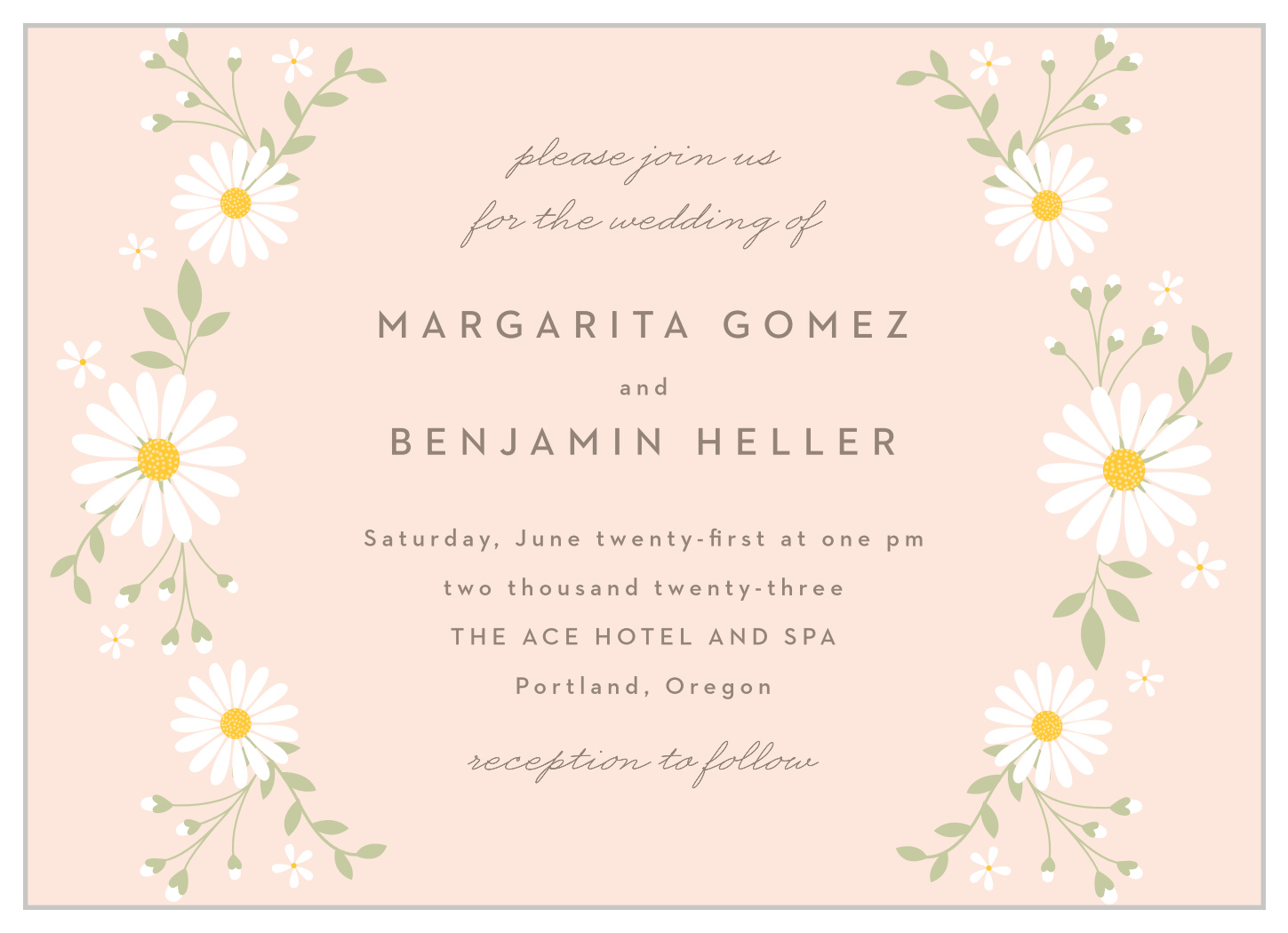 daisy wedding invitations