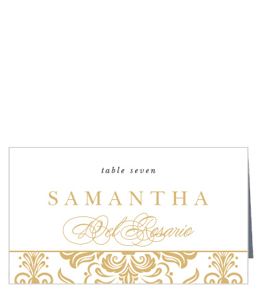 Family and friends will have no issue finding their seats for your reception with the help of our Elegant Damask Place Cards.