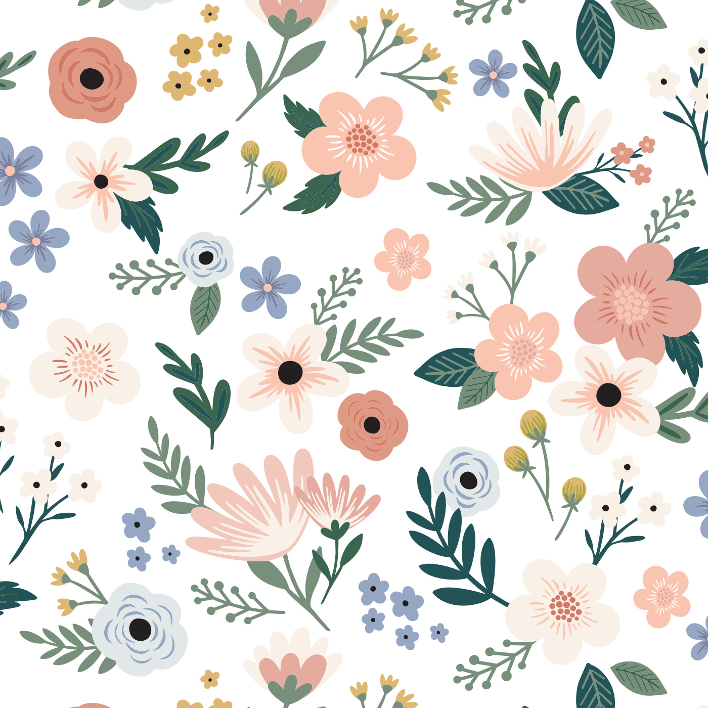 Playful Florals Peel And Stick Removable Wallpaper | Love vs. Design