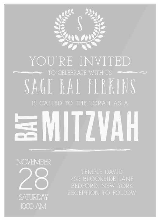 Bat Mitzvah Invitations | Match Your Colors & Style Free!