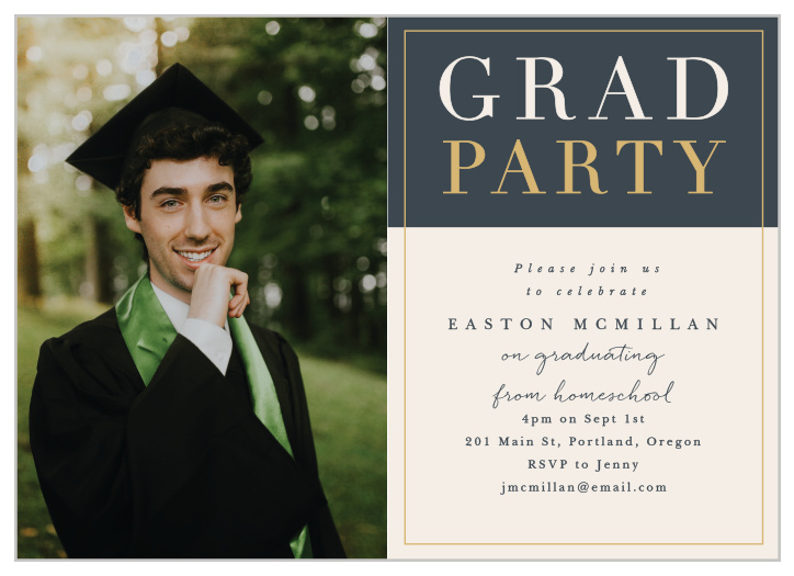 Celebrate your successful graduate, with our Homeschooled Grad Graduation Invitations!