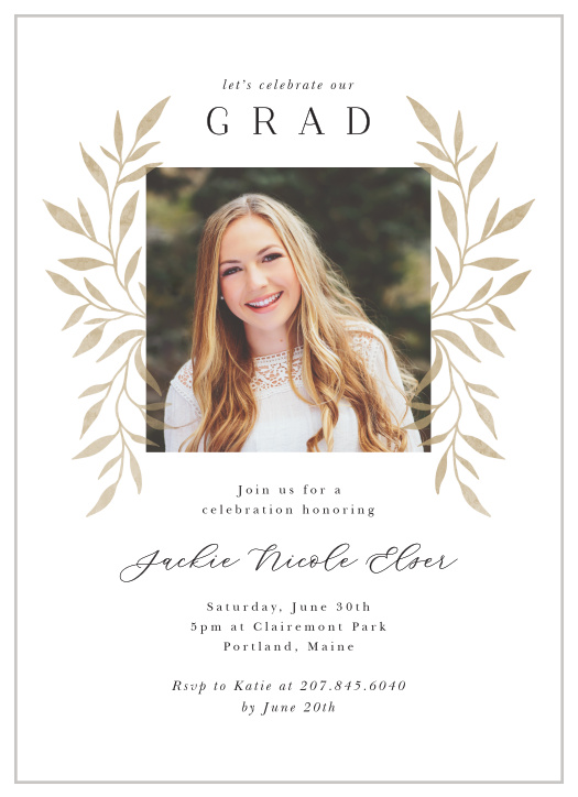 You've earned this day, so celebrate in style with our Wild Leaves Graduation Invitations.