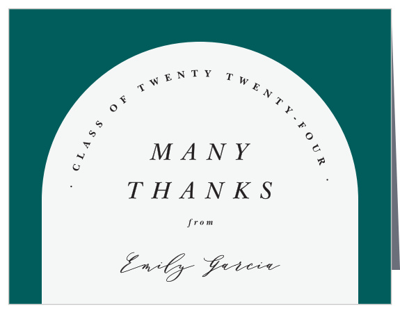 The support and presence of loved ones at your celebration meant a lot to you, show them your appreciation with our Triumphant Arch Graduation Thank You Cards.