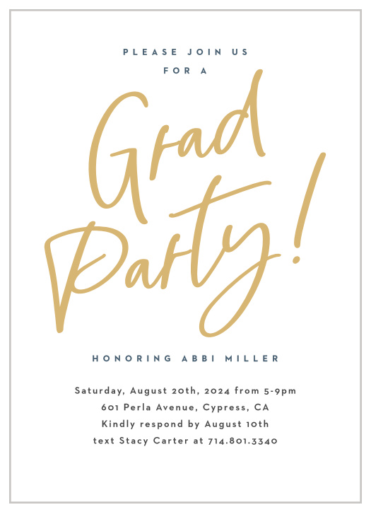 You've worked hard for this, so make your graduation celebration a memorable one with our Hooray Script Graduation Invitations.