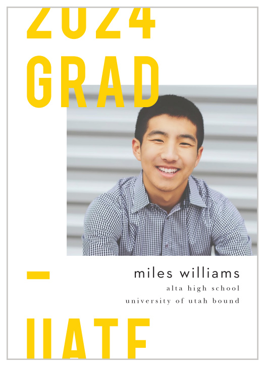 The big day has come, so shout it out loud with our Bold Poster Graduation Announcement. 