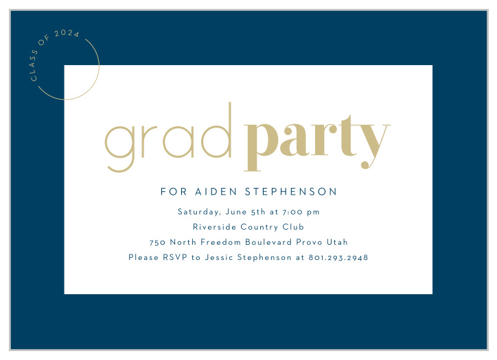 Our Editorial Grad Graduation Invitations surround you with family and friends to celebrate your academic achievement.