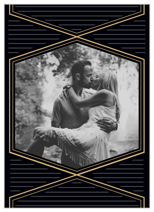 Surround yourself with family and friends on your special day with our Golden Photo Wedding Invitations.