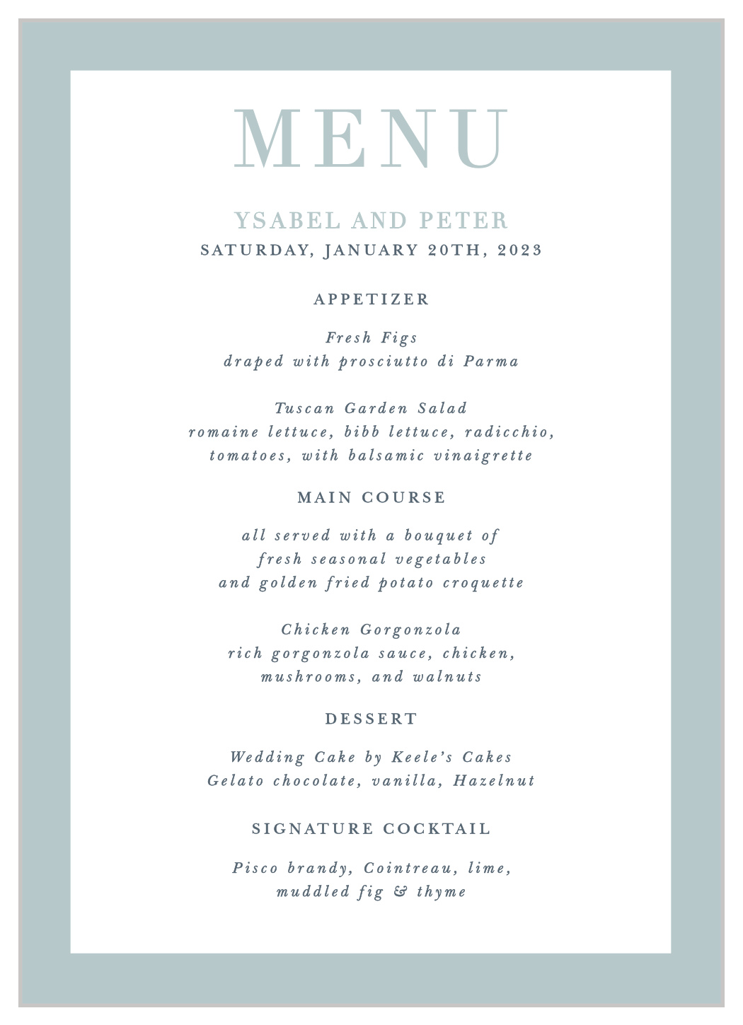 Forever & Always Wedding Menus by Basic Invite