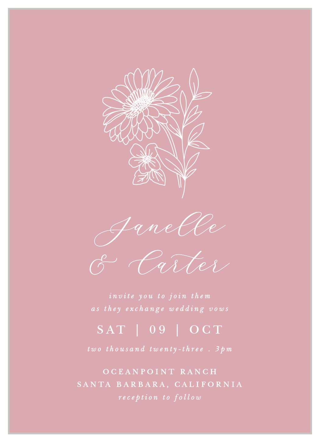 daisy wedding invitations