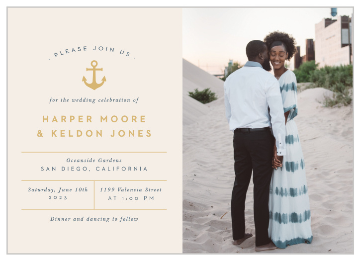 Surround yourself with family and friends on your special day when you send out our Maritime Anchor Wedding Invitations.