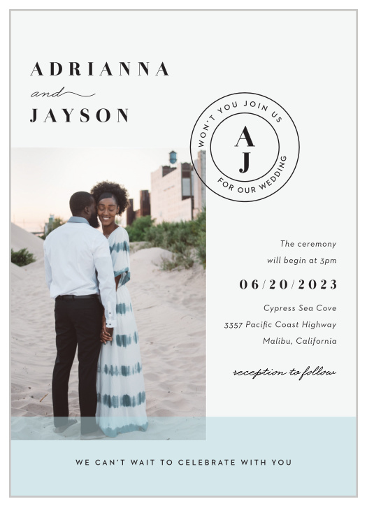 Announce the big day in your unique style with our Sheer Stripe Wedding Invitations.