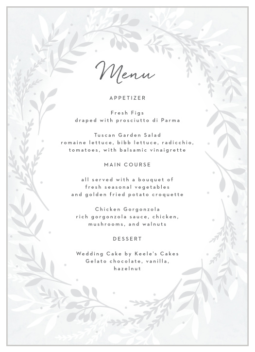 Wedding Menus | Design Your Menu Instantly Online! - Basic Invite