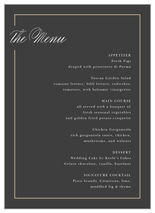 Wedding Menus | Design Your Menu Cards Instantly Online!